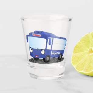 Verre A Shot Illustration d'un bus moderne bleu mignon