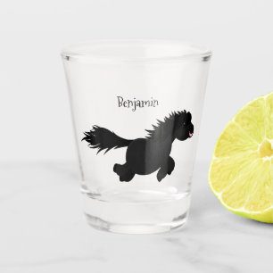 Verre A Shot Illustration d'un poney de Shetland mignon