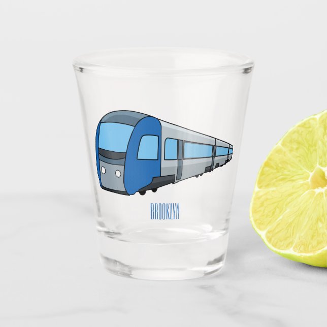 Verre A Shot Illustration d'un train électrique (Devant)