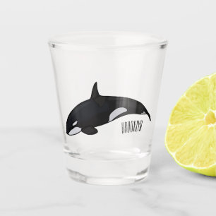 Verre A Shot Illustration d'une baleine tueuse