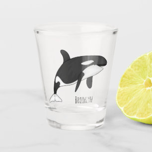 Verre A Shot Illustration d'une baleine tueuse