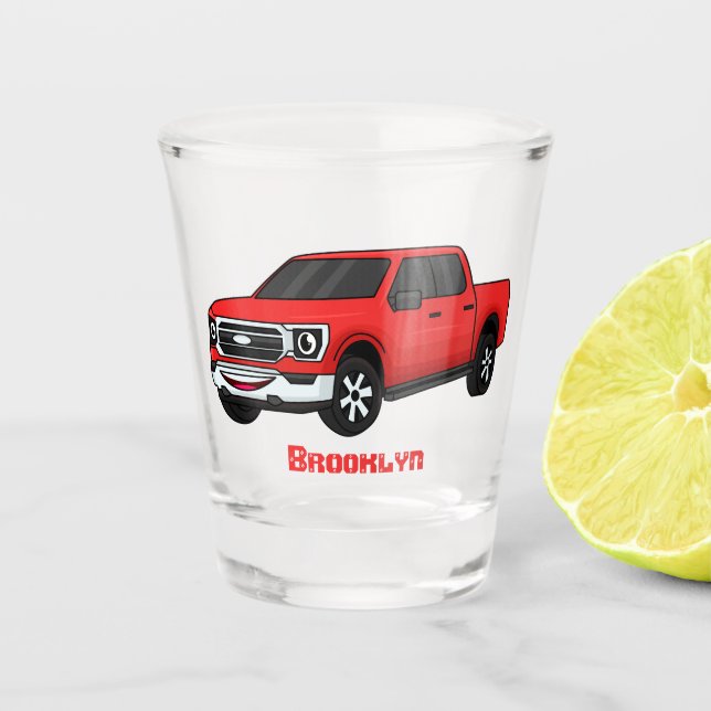Verre A Shot Illustration d'une camionnette rouge mou (Devant)