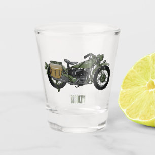 Verre A Shot Illustration d'une moto de croiseur militaire