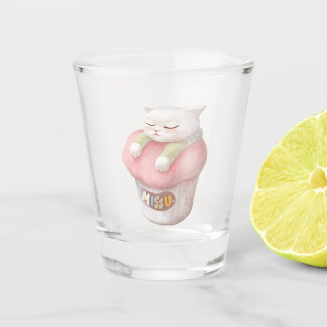 Verre A Shot Illustration Miss You Cupcake (Devant)