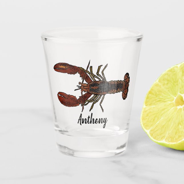 Verre A Shot Illustration réaliste du homard personnalisée (Devant)