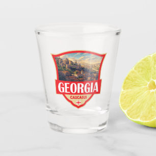 Verre A Shot Illustration Rétro Badge de Géorgie
