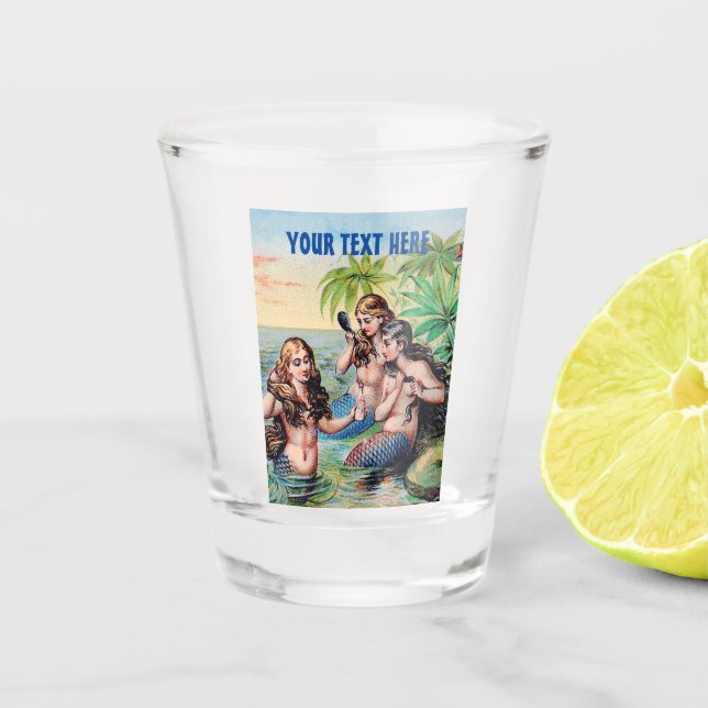 Verre A Shot Illustration vintage des sirènes (Devant)