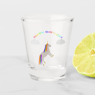 Verre A Shot Imaginaire Anniversaire Unicorne arc-en-ciel et nu