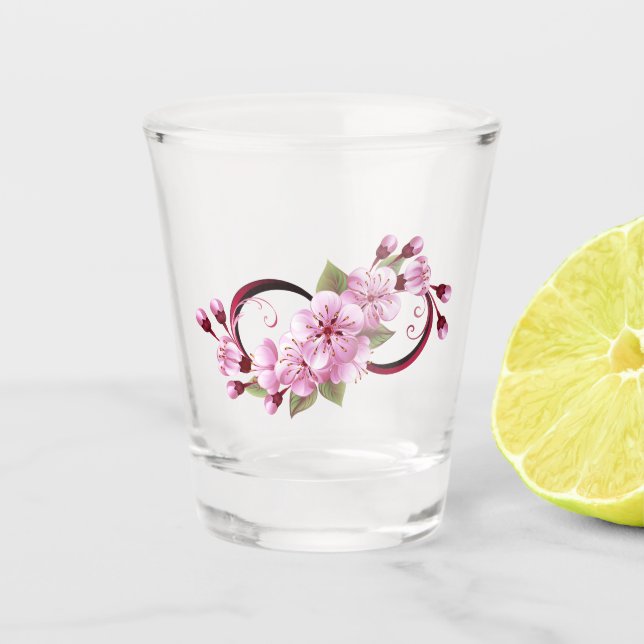 Verre A Shot Infinité avec les fleurs Sakura (Devant)