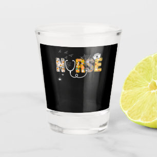 Verre A Shot Infirmière d'Halloween avec Citrouille Boo Spider 