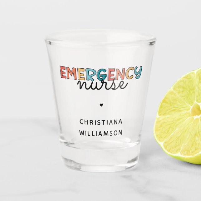Verre A Shot Infirmière d'urgence sur mesure infirmière infirmi (Devant)