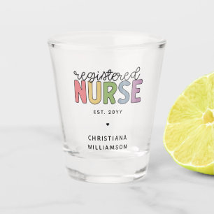 Verre A Shot Infirmière inscrite sur mesure Colorful Graduation