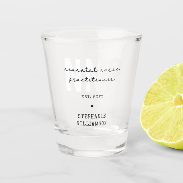 Verre A Shot Infirmière néonatale NNP personnalisée (Devant)