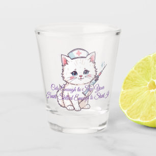 Verre A Shot Infirmière Personnalisée Chat Assez Douée
