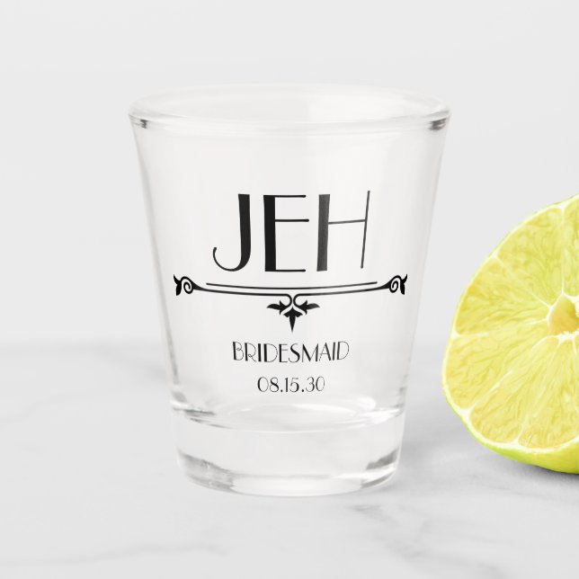 Verre A Shot Initiales des demoiselles d'honneur (Devant)