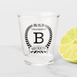 Verre A Shot Initiales du Groomsman