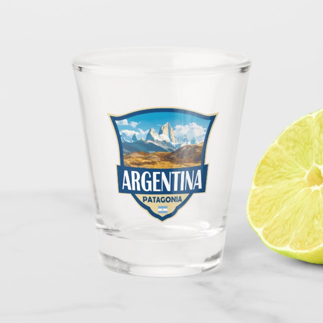 Verre A Shot Insigne Rétro d'Illustration d'Argentine (Devant)