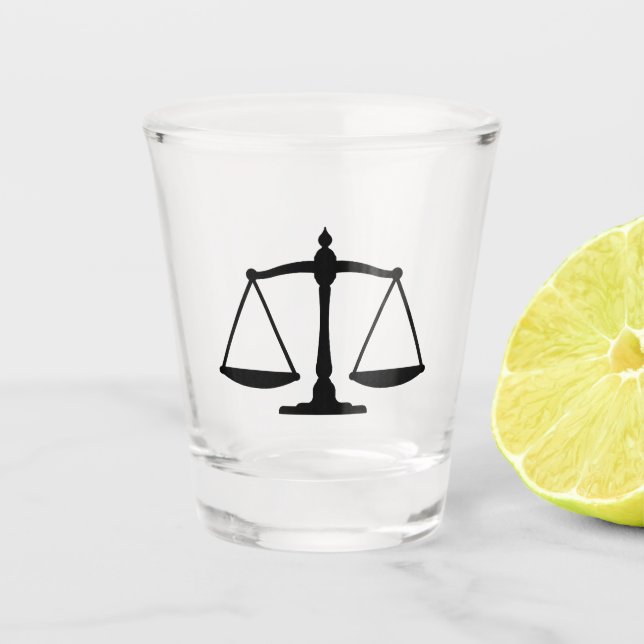Verre A Shot Ipsa Loquitur Scales de la justice (Devant)