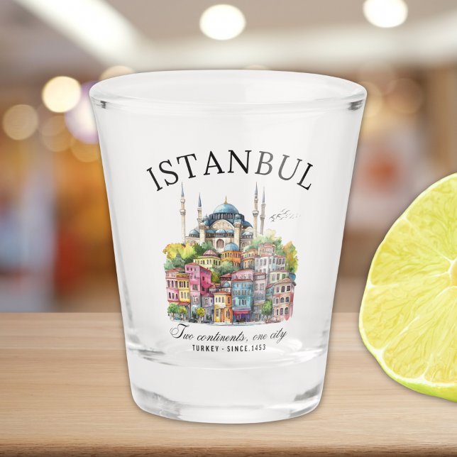 Verre A Shot Istanbul Turkey Watercolor art city  (Créateur téléchargé)