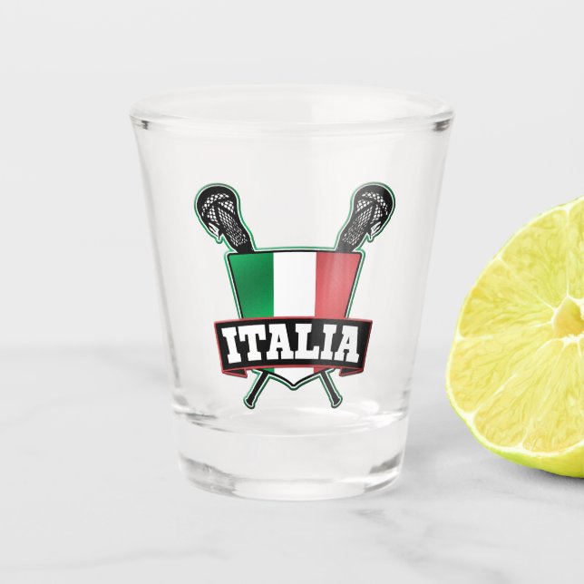 Verre A Shot Italie Drapeau Italia Lacrosse (Devant)