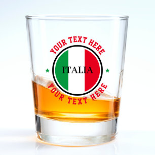 Verre A Shot Italie Drapeau italien Rouge Blanc Vert Texte Ital