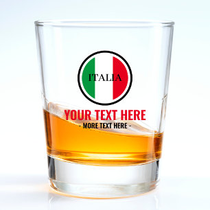Verre A Shot Italie Drapeau italien Rouge Blanc Vert Texte Ital