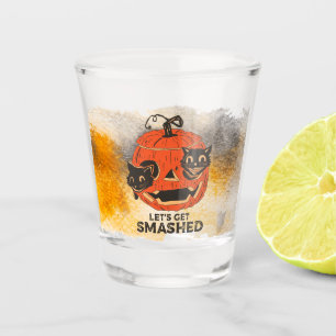 Verre A Shot Jack O'Lantern avec des chats noirs - On se casse