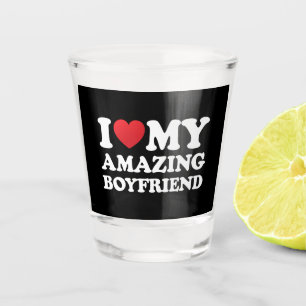 Verre A Shot J'adore mon incroyable petit ami Je suis amoureuse
