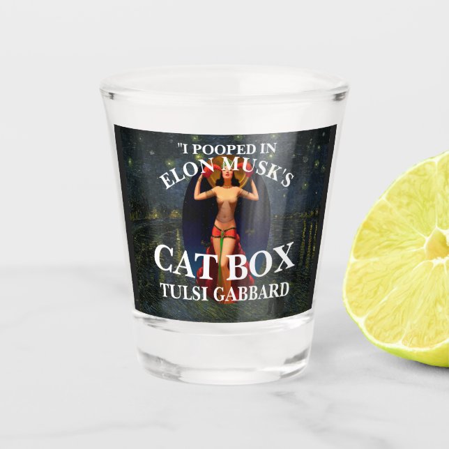 VERRE A SHOT J'AI DÉPOSÉ DANS LA CASE TULSI GABBARD D'ELON MUSK (Devant)