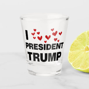 Verre A Shot J'aime les coeurs du président Trump