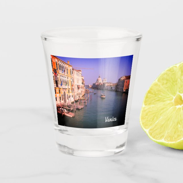 Verre A Shot J'aimerais être à Venise Italie sur l'eau (Devant)