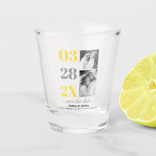 Verre A Shot Jaune et gris deux photo Enregistrer la date