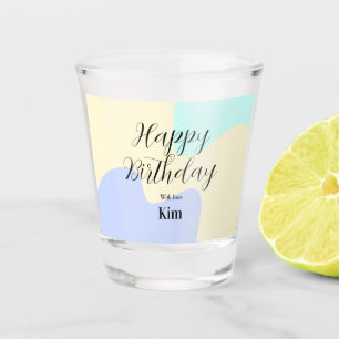 Verre A Shot Jaune violet vert joyeux anniversaire abstrait pas