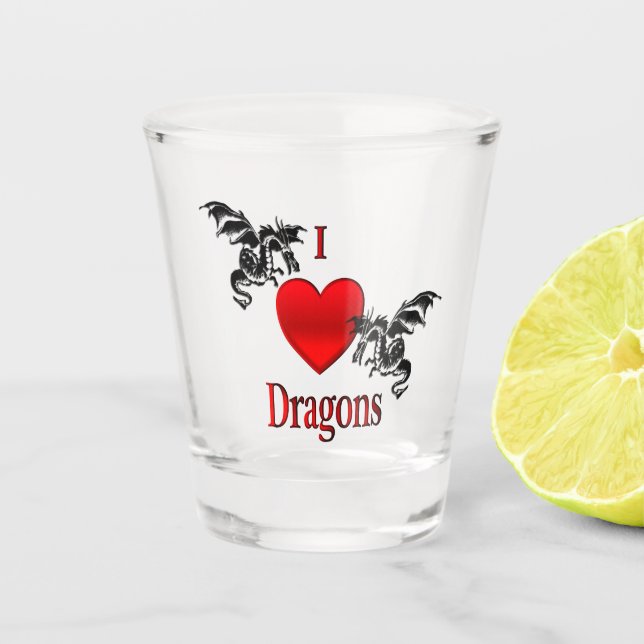 Verre A Shot Je Coeur Dragons (Devant)