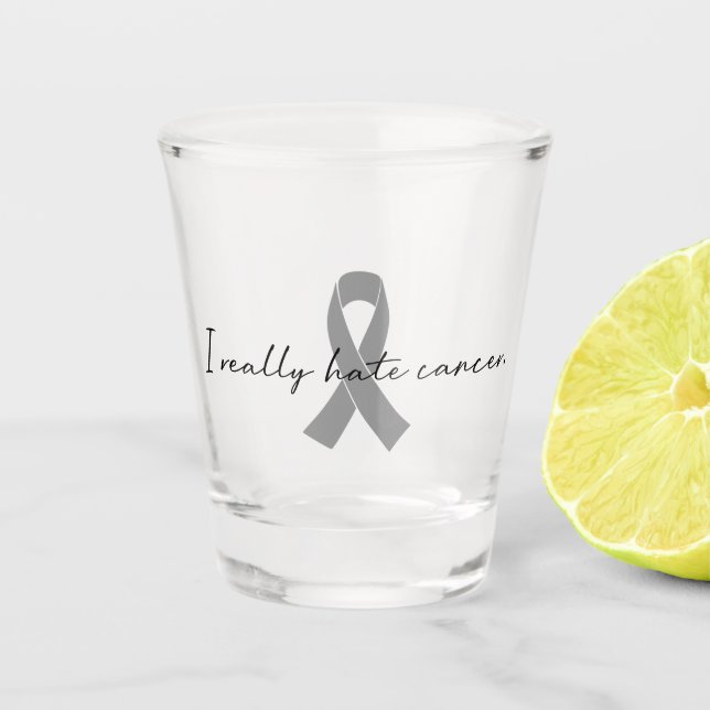 Verre A Shot Je déteste vraiment le cancer | Tout ruban couleur (Devant)
