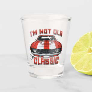 Verre A Shot Je ne suis pas vieux Je suis classique - Retro Red