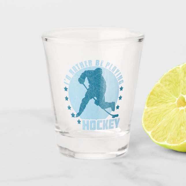Verre A Shot Je préfère jouer au hockey (Devant)