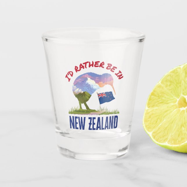 Verre A Shot Je préférerais être en Nouvelle-Zélande (Devant)