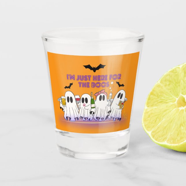Verre A Shot Je suis juste ici pour l'Halloween drôle Boos (Devant)