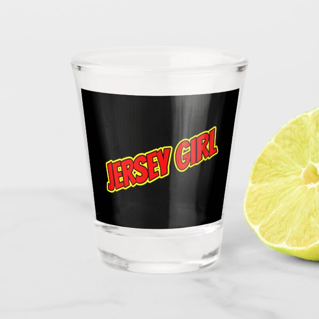 Verre A Shot Jersey de bande dessinée rouge et jaune (Devant)