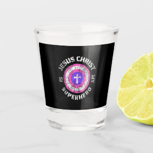 Verre A Shot Jésus Christ est mon super-héros Jésus
