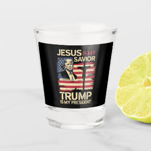 Verre A Shot Jésus est mon sauveur Trump est mon président Drap