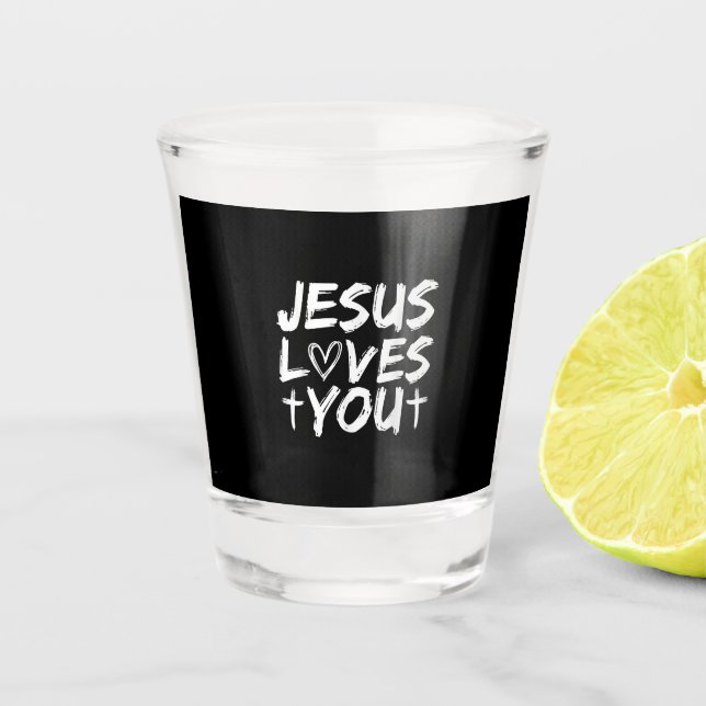 Verre A Shot Jésus t'aime, Jésus (Devant)