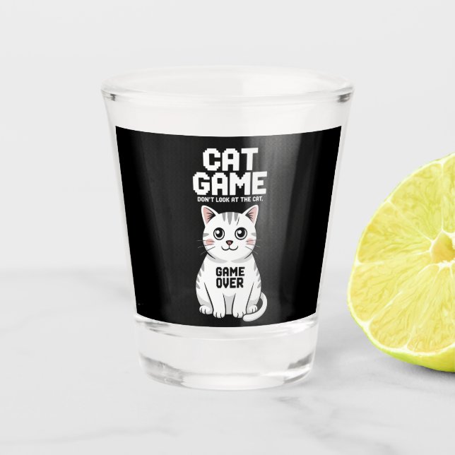 Verre A Shot Jeu de chat Ne regardez pas le chat trop drôle (Devant)