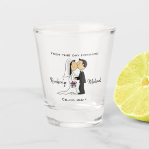 Verre A Shot Jeunes mariés de mariage