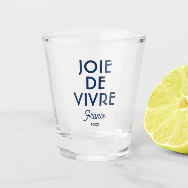 Verre A Shot Joie De Vivre France Année Personnalisée Français (Devant)