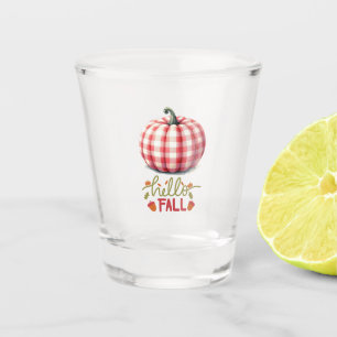 Verre A Shot Joli bonjour chute plaid citrouille