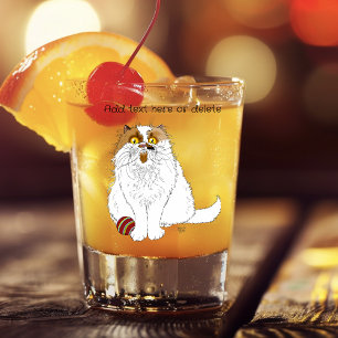 Verre A Shot Joli chat persan duveteux drôle miaou bleu