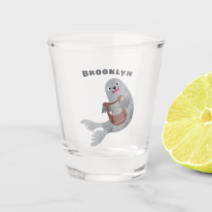 Verre A Shot Joli dessin animé sur le phoque du Groenland