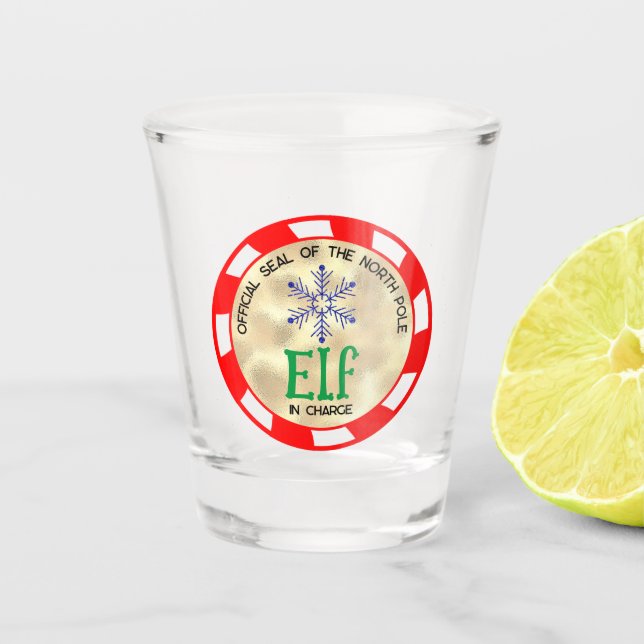 Verre A Shot Joli et drôle Elfe de Noël responsable (Devant)